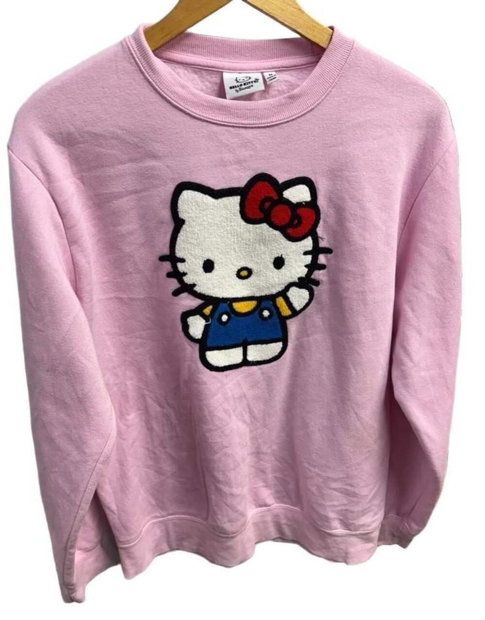 Hello Kitty Sweatshirt Size M Pink Embroidered Pullover Sanrio